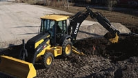 Backhoe loader features total machine control Rental Equipment Register