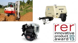 RER names 2013 Innovative Product Award Winners in the Compressors/Air tools, Computer software, Earthmoving equipment, Engines/Power sourcing, and Material handling categories.