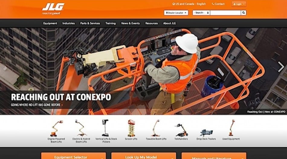 JLG&rsquo;s new website featuring increased content, easier navigation and streamlined access to information about the company, its products, and its services in 22 languages.