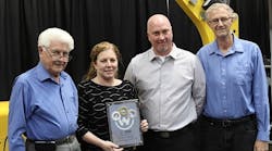 Wacker Neuson presents its first Certified Dealer Award to A to Z Equipment. From left: Fred Matricardi, A to Z president; Vicki Dickerson, vice president and treasurer; Jason Oglesby, Wacker Neuson technical services manager; and sales manager Doug Dickerson.