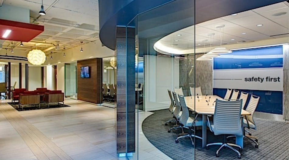 Ware Malcomb&rsquo;s design for United Rentals Stamford, Conn., headquarters features open spaces and environmental graphics.