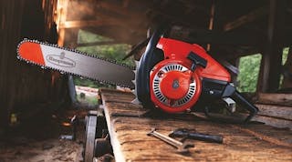 Husqvarna began manufacturing chainsaws in 1959 using motorcycle muffler technology to reduce noise levels.