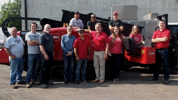 Tororsquos Trenchless Utility Equipment team in its equipment yard in Burlington Ontario Canada