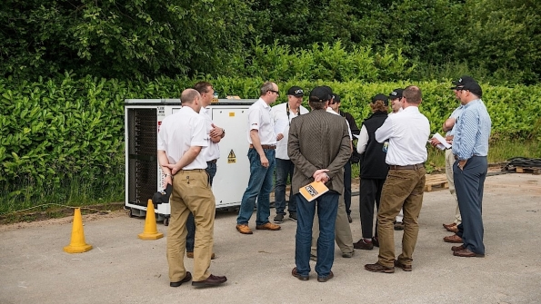 JCB Power Product dealers watch loadbanks demonstration at JCBrsquos UK headquarters