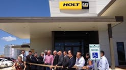 Holt Cat executives and local dignitaries prepare to cut ribbon inaugurating the company&rsquo;s new Edinburg, Texas, branch.