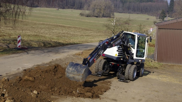 Terex offers its TW85 and TW110 wheeled excavators in North America for urban applications where contractors want dedicated excavators for lifting digging and laying pipes
