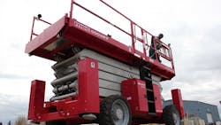 A MEC 6092RT scissorlift arrives at 4Way Equipment Rentals in Edmonton Alberta A MEC 6092RT scissorlift arrives at 4Way Equipment Rentals in Edmonton Alberta