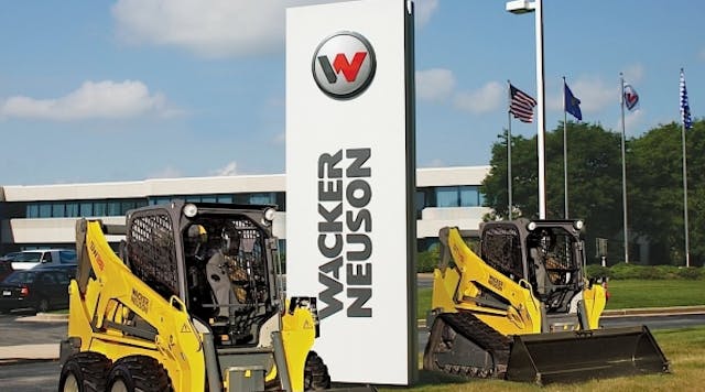 Wacker Neuson expects skid-steer and compact track loaders to be produced in Wisconsin beginning in the first quarter of 2015.