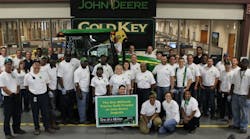 Employees at John Deere-Augusta celebrate their one millionth tractor.
