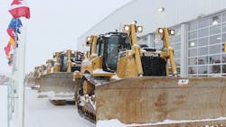 Earthmoving machinery crosses the stage at Edmonton auction Earthmoving machinery crosses the stage at Edmonton auction