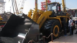 LiuGong displays its largest wheel loader the CLG8128Hc at the recent Bauma China tradeshow in Shanghai LiuGong displays its largest wheel loader the CLG8128Hc at the recent Bauma China tradeshow in Shanghai
