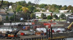 A Manitowoc crane at a shipyard in Canada.