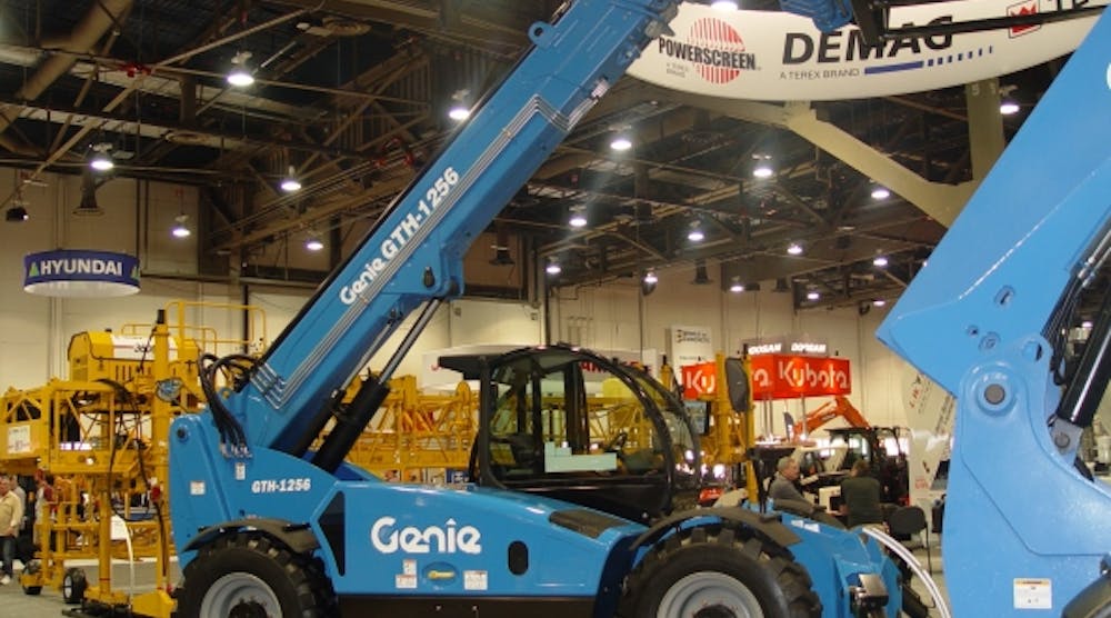 Genie will now manufacture telehandlers -- such as its brand new 1256 shown here at World of Concrete this week -- in Oklahoma City.
