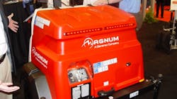 Generac shows a Magnum light tower at its Rental Show booth Generac shows a Magnum light tower at its Rental Show booth