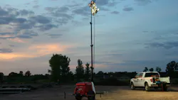 A Magnum light tower on a jobsite With the acquisition of several product lines such as Magnum Generac is a more diversified company