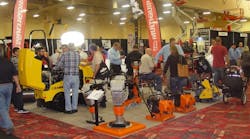 Visitors crowd Multiquip booth at CRA Rental Rally in Las Vegas in 2015.