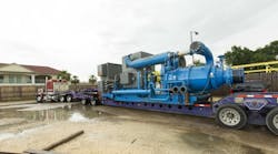 Large oil-free air compressor from Relevant Solutions LLC is delivered to a jobsite.