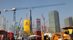 With the demand for Chinese construction equipment slowing, Sany and other manufacturers are diversifying into other products. Pictured is last year&apos;s Bauma China trade show.