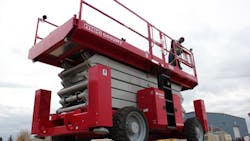 A MEC 60foot roughterrain scissorlift is delivered to 4Way Equipment Rental in Edmonton last year A MEC 60foot roughterrain scissorlift is delivered to 4Way Equipment Rental in Edmonton last year