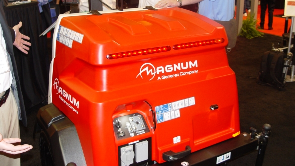 A Magnum light tower displayed at The Rental Show earlier this year