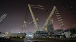 A Terex crane on a job in Qatar.