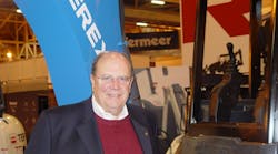 Terex CEO DeFeo, shown at the Rental Show earlier this year, says Ken Lousberg&apos;s varied experience will help him to grow the company&apos;s cranes business.