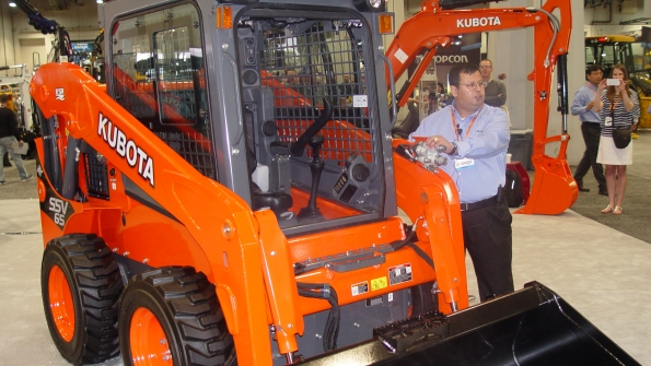 Kubota produces an SSV 65 skidsteer loader at the World of Concrete in Las Vegas earlier this year