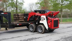 A Takeuchi skidsteer loader at work JPS Equipment Rental will be a Takeuchi dealer in Louisiana and Arkansas A Takeuchi skidsteer loader at work JPS Equipment Rental will be a Takeuchi dealer in Louisiana and Arkansas