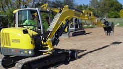 Wacker Neuson&rsquo;s recently introduced ET65 compact excavator at the company&rsquo;s U.S. headquarters in Menomonee Falls, Wis.