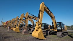 Caterpillar machines ready to roll at IronPlanet&apos;s Cat Auction Services recent auction in Kissimmee, Fla.