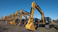 Caterpillar machines ready to roll at IronPlanet&apos;s Cat Auction Services recent auction in Kissimmee, Fla.