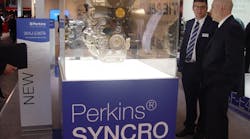 Visitors to the Perkins stand at Bauma check out the new Synchro engine.