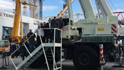 Bigge staff on the Terex crane at Bauma Bigge staff on the Terex crane at Bauma