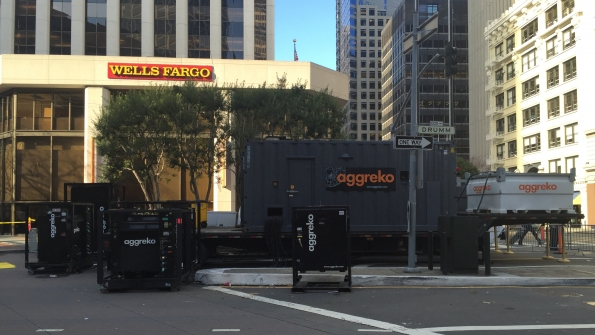 Aggreko generators powering events near the Super Bowl early this year