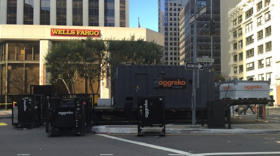Aggreko generators powering events near the Super Bowl early this year.