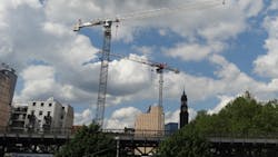 Terex cranes on a job Terex cranes on a job