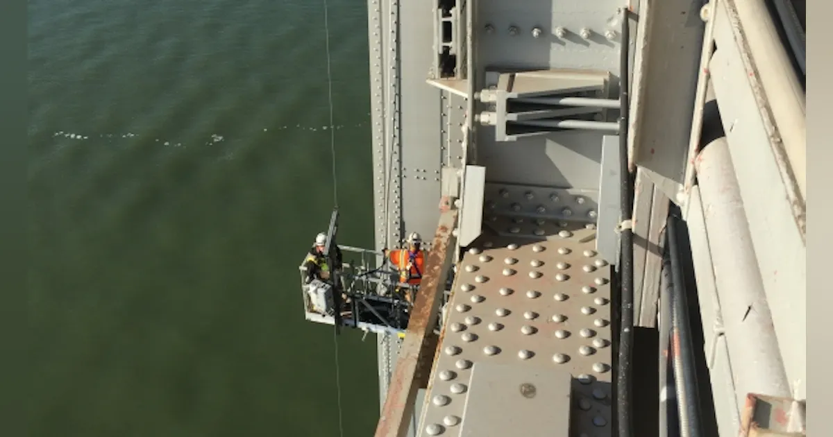 Bridge Spinder Spider Suspended Baskets Facilitates Electrical Work on Bay Bridge ...