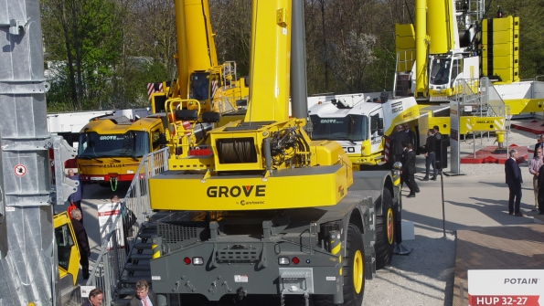 Grove cranes at Manitowoc39s stand at Bauma