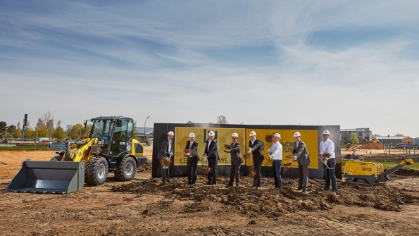 Wacker Neuson officials gather for ceremonial groundbreaking for a new facility in Reichertshofen Germany