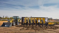 Wacker Neuson officials gather for ceremonial ground-breaking for a new facility in Reichertshofen, Germany.