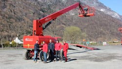 Riwal delivers the 28meter boomlift From left Dustin Keizer account manager Riwal Francis Richard owner Arnace Nico den Ouden technical specialist Riwal Remy Loic manager airnace and Richard Mathieu an Airnace employee Riwal delivers the 28meter boomlift From left Dustin Keizer account manager Riwal Francis Richard owner Arnace Nico den Ouden technical specialist Riwal Remy Loic manager airnace and Richard Mathieu an Airnace employee