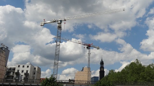 A Terex crane in the Hamburg docks area.