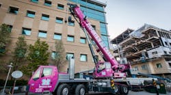 A pink crane named &apos;Hope&apos; helps construct the Huntsman Cancer Institute in Salt Lake City.