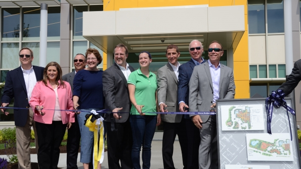 Ohio Cat owner Ken Taylor center prepares to cut ribbon From left Dave Blocksom CFO Sonja Metzler VP Human Resources Kelly Love Martha Taylor Ken Taylor President Gillian Taylor Greg DeAnna VP Power Systems Division Paul Liesem VP Major Accounts Eric Emch VP Equipment Division