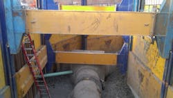 A National Trench Safety trenchshoring job A National Trench Safety trenchshoring job