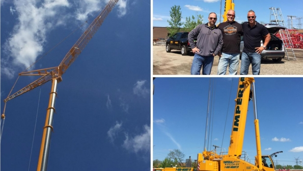 Pictures of Imperial39s Liebherr cranes In the upper right photo from left Larry Eckhart vice president of Imperial Crane Services Bruce Gay crane operator and Imperial Cranes president and CEO BJ Bohne