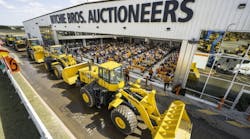 Wheel loaders for auction at Ritchie Bros. Orlando, Fla., facility.