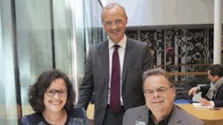 From left Alice Henault Loxax access division director and Steacutephane Heacutenon Loxam managing director with IPAF CEO Tim Whiteman From left Alice Henault Loxax access division director and Steacutephane Heacutenon Loxam managing director with IPAF CEO Tim Whiteman