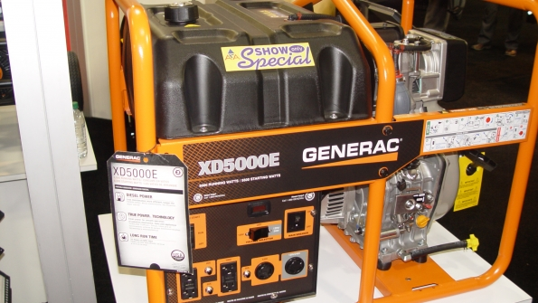 A Generac portable generator at The Rental Show earlier this year
