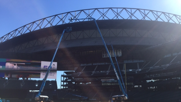 Genie machines at the company39s recent 50year celebration at Safeco Field in Seattle
